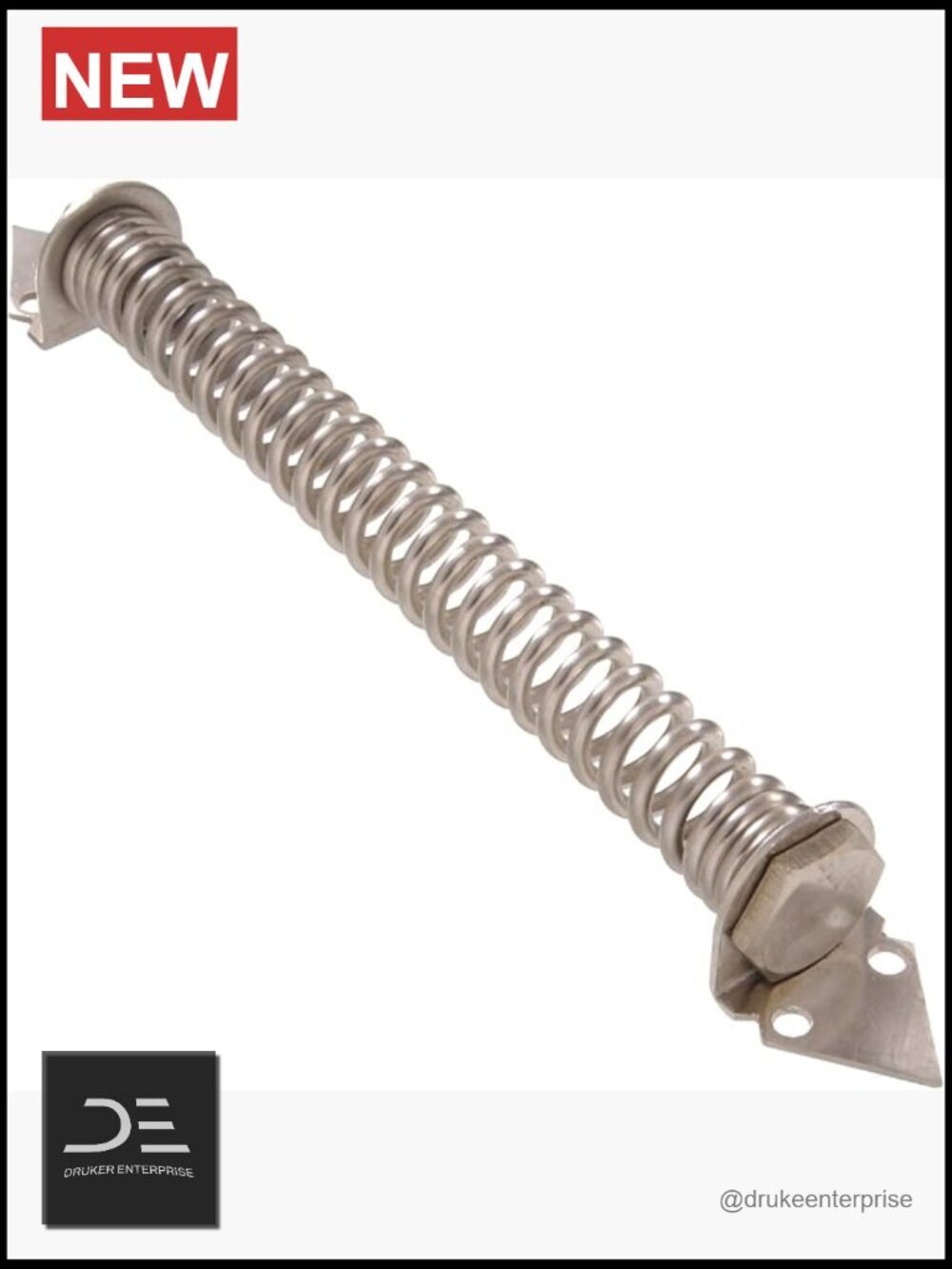 Adjustable Tension Self-Closing Gate Spring, Stainless Steel, 12 Inch for